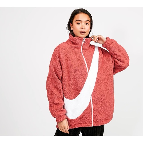 Nike Pink Reversible Sherpa Jacket 
